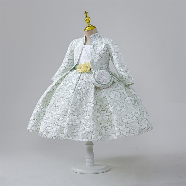Cute Baby Girl Flower Long Sleeve Princess Dress