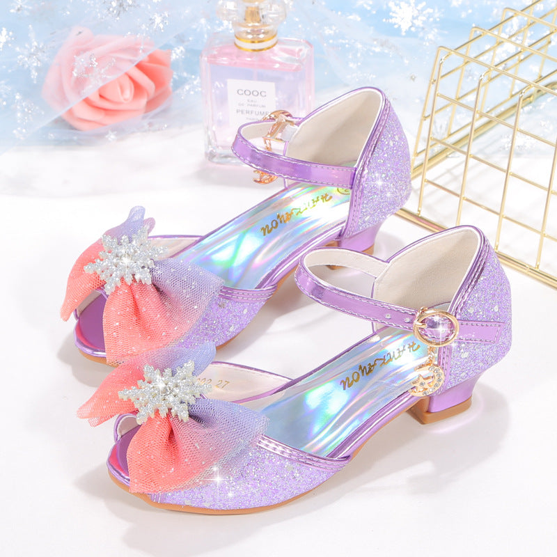 Baby Girls Snow Bow Sequin  Princess Shoes