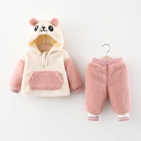 Cute Baby Panda Plus Velvet Suit