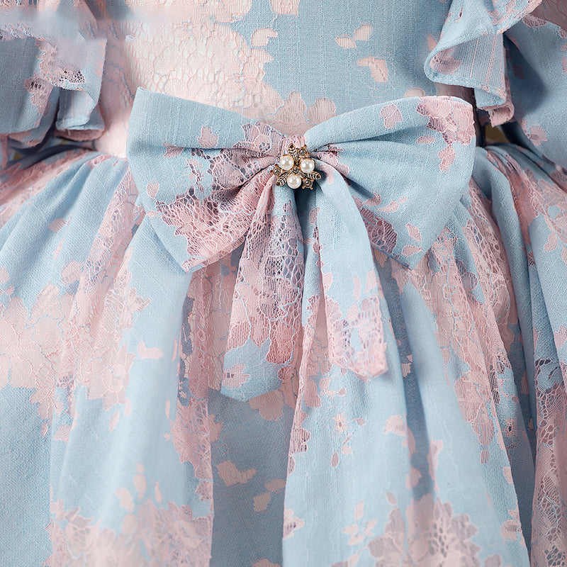 Baby Girl and Toddler Summer Puff Sleeve Bow Princess Party Dress