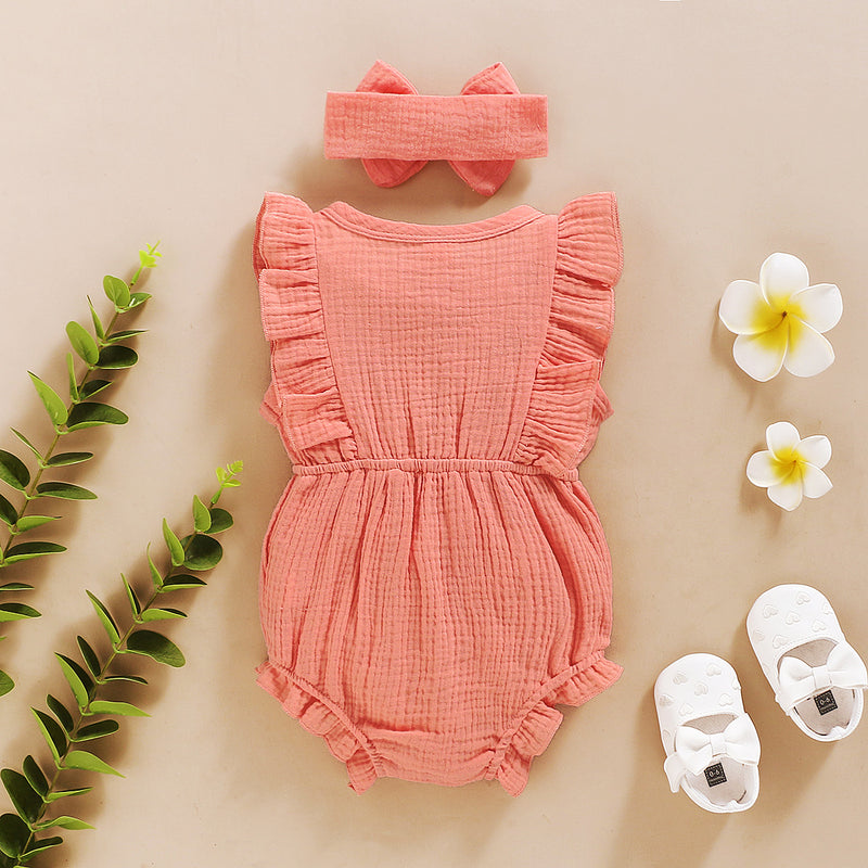 Baby girl cute ruffled jumpsuit princess Dress