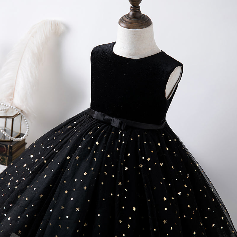 Baby Girl Princess Dress Sleeveless Black Puffy Sequined Birthday Party Dress, Khaki / 1-2 Years (90cm) Baby Girl Princess Dress Sleeveless Black Puffy Sequined Birthday Party Dress, Khaki / 1-2 Years (90cm)