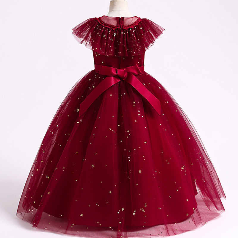 Girl Christmas Dress First Communion Dress Girl Formal Princess Dress Sequins Mesh Ball Gowns Prom Dress