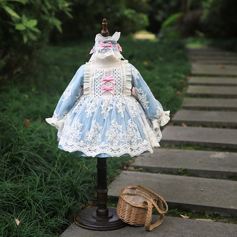 Toddler Prom Dress Little Girl Lolita Lace Floral Puff Communion Flower Girl Princess Dress