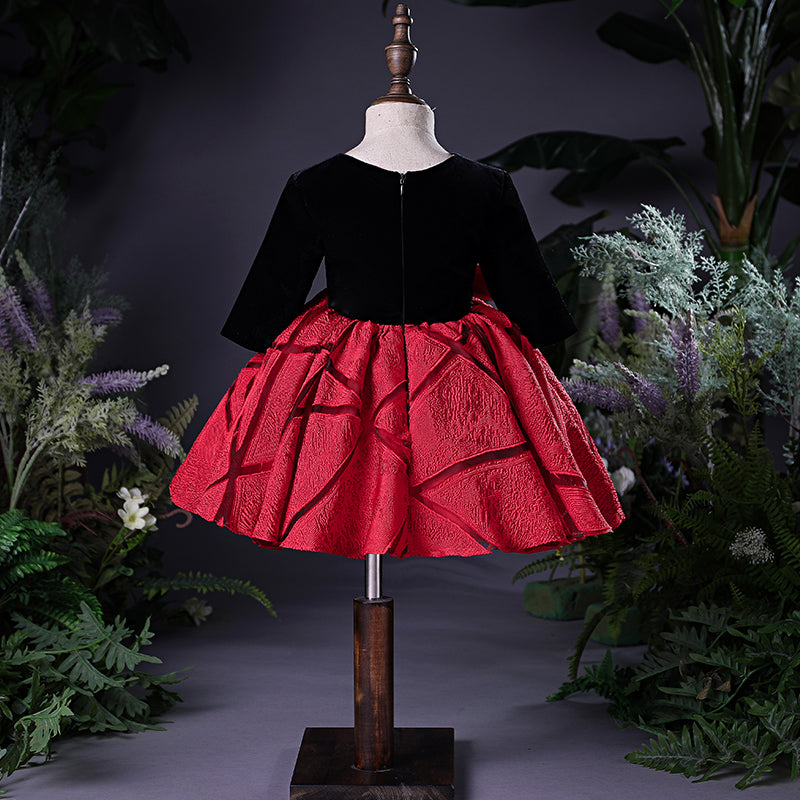 Girl Christmas Dress Girl Formal Dresses Baby Girl Red Long Sleeve Puffy Velvet Ball Gowns Birthday Party Dresses Girl Christmas Dress Girl Formal Dresses Baby Girl Red Long Sleeve Puffy Velvet Ball Gowns Birthday Party Dresses