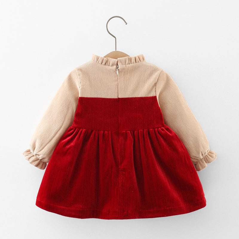 Baby Girl Long Sleeves Bow Princess Dress