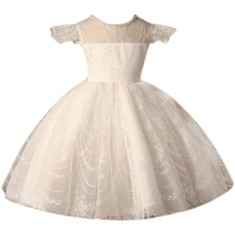 Baptism Dresses Baby Girl White Bow Lace Flower Girl Dress Girl Formal Princess Party Dress