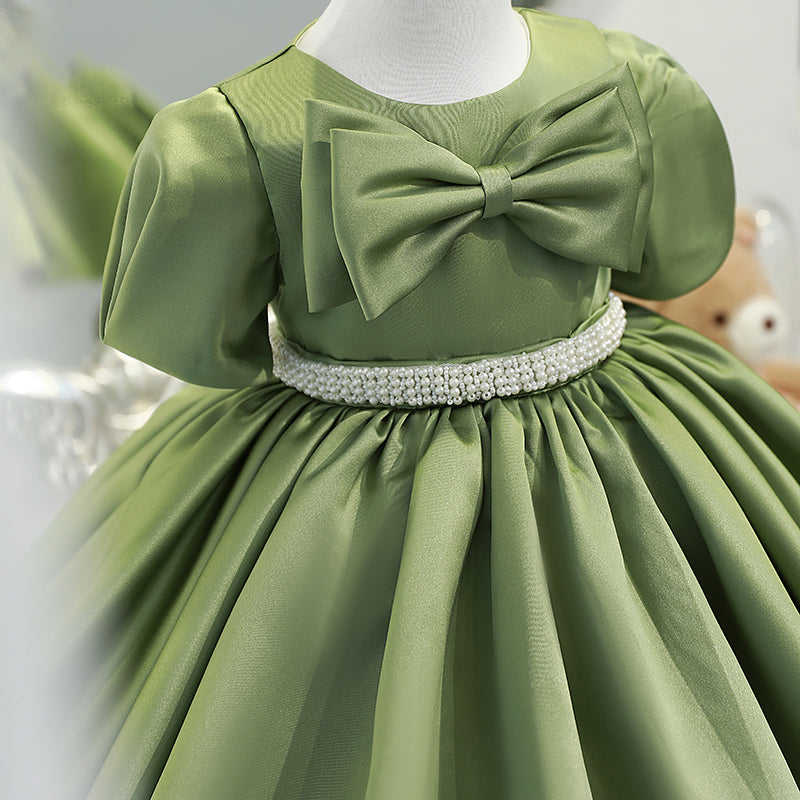 Baby Girl Pincess Dresses Girl Summer Green Bow Bed Birthday Party Dresses