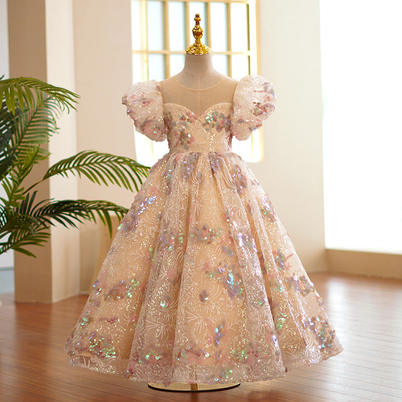 Flower Girl Dresses Girls Pageant Formal Dress Baby Girl Luxury Mesh S ...