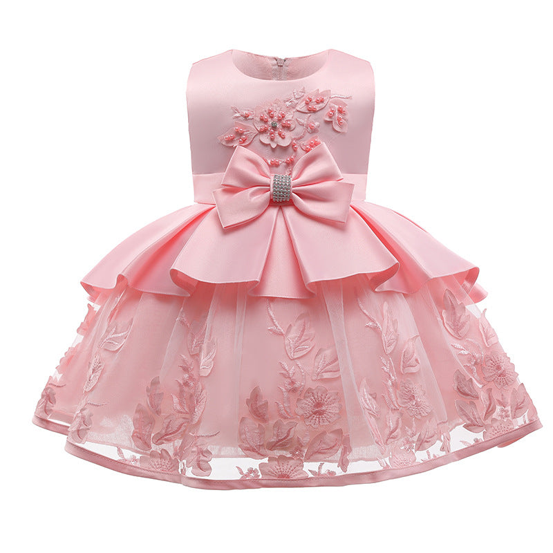 Baby Girl Birthday Party Dresses Infant Summer Embroidered Ball Gowns Princess Dresses