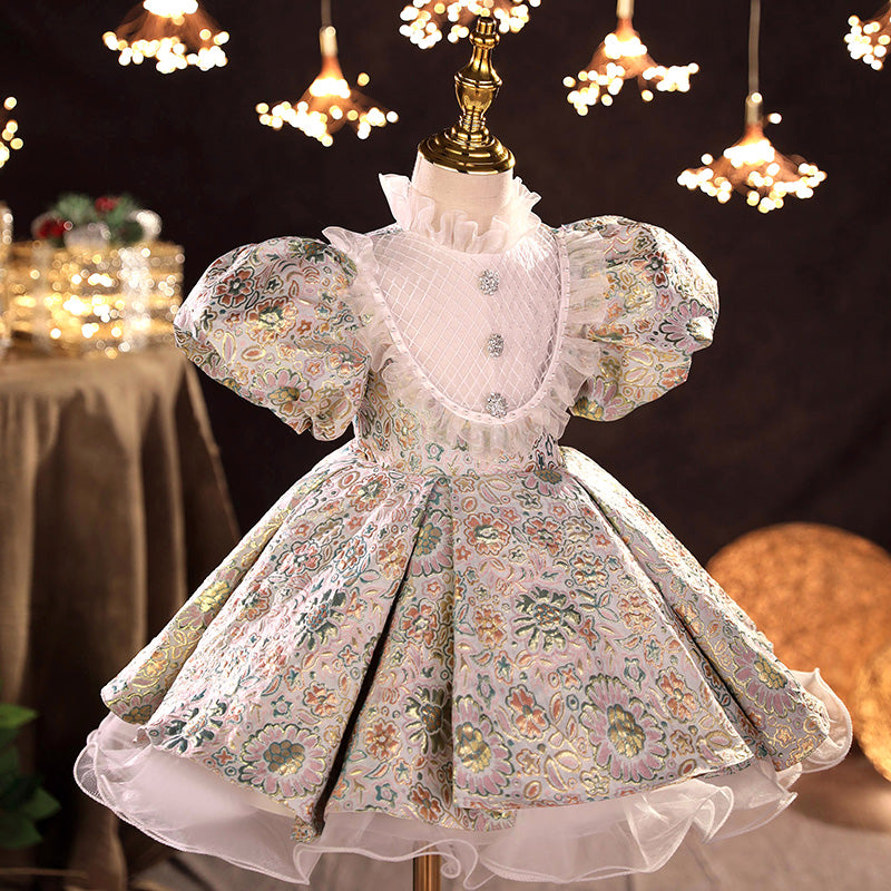 designer dresses for toddler girl Cute Ball-Gown Scoop Neck Toddler Flower Girl Dress with Long Sleeves Angrila