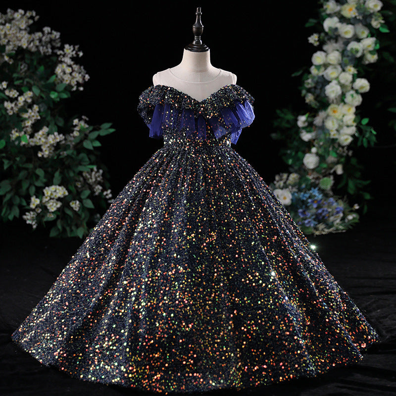Sequin V-neck Princess Dress