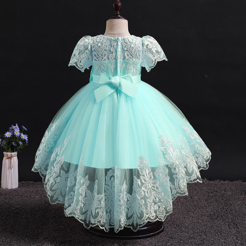 Girl Christmas Dress Baby Girl Pageant Princess Dresses Easter Dress Toddler Bow Tailing Embroidered  Puffy Prom Dress