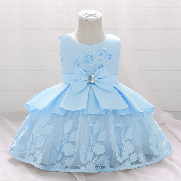 Baby Girl Birthday Party Dresses Infant Summer Embroidered Ball Gowns Princess Dresses