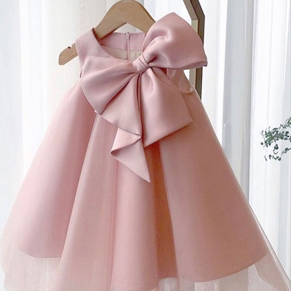 First Communion Dress Girl Formal Princess Dress Summer Bowknot Birthday Party Dress