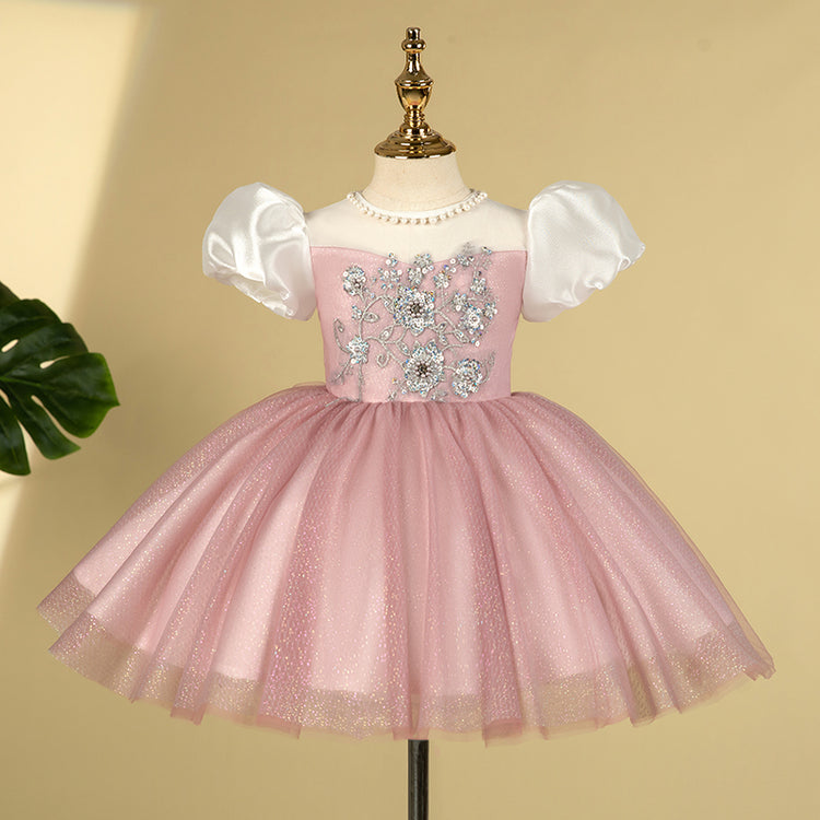 Baby Girl Dress Toddler Prom Party Sequin Embroidery Princess Dress