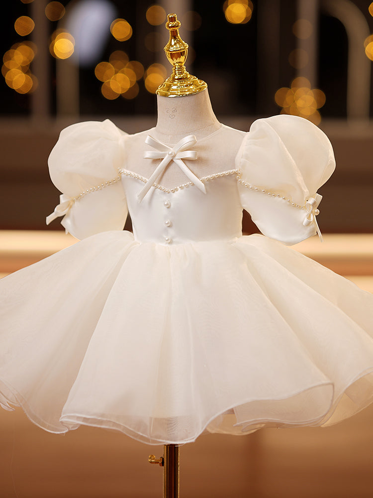 Baby Girl Formal Princess Dresses Girl Fluffy Puff Sleeves Birthday Party Dresses Toddler Ball Gowns