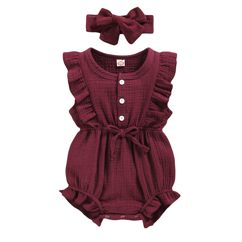 Baby girl cute ruffled jumpsuit princess Dress