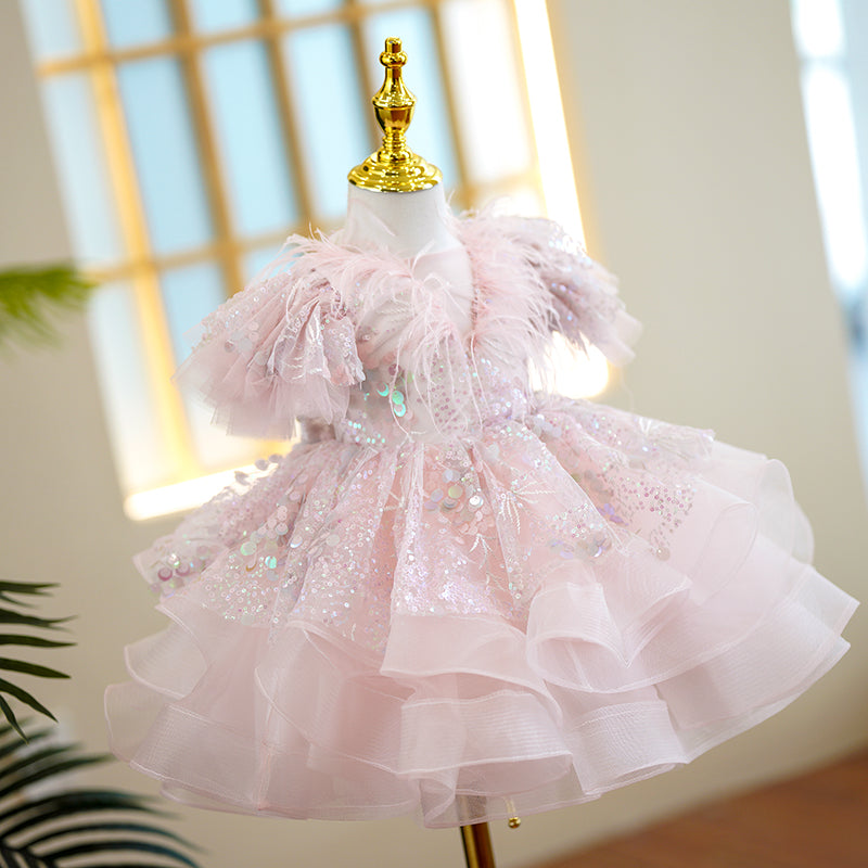 Baby Girl Formal Princess Dress Girl Pink Sequin Birthday Dresses ...