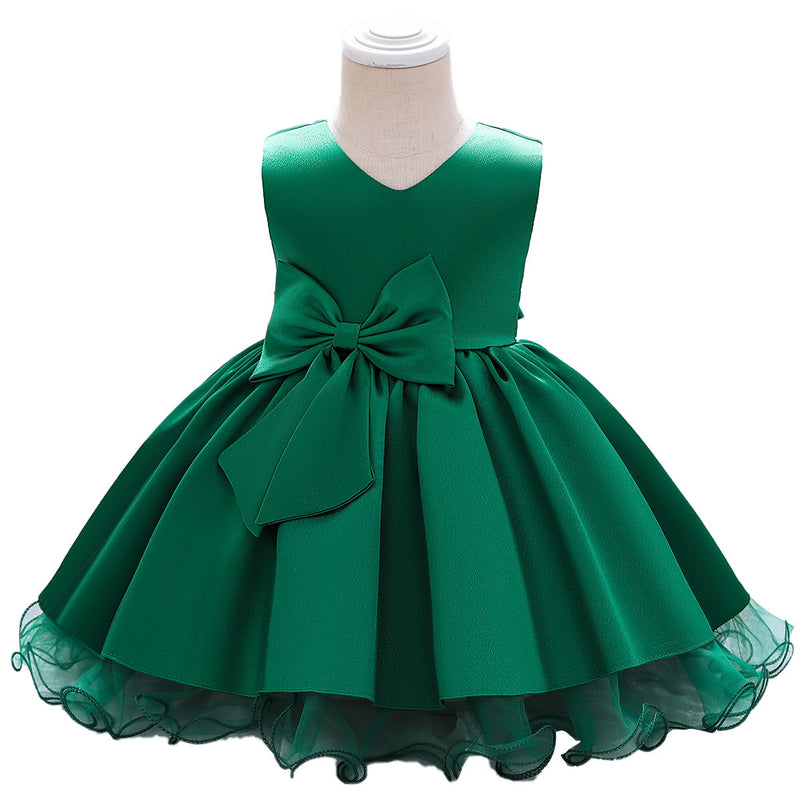 Baby Girl Bow-knot Birthday Party Dress Toddler Christmas Dress Little Girl Baptism Dress