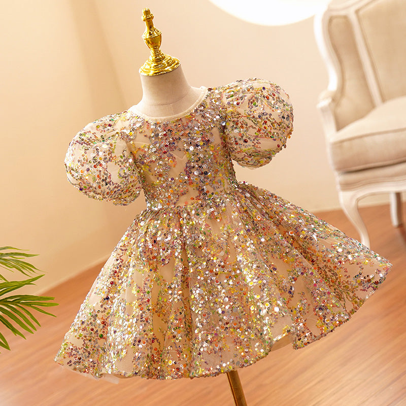 Baby Girl Formal Princess Dress Baby Girl Sequin Mesh Puffy