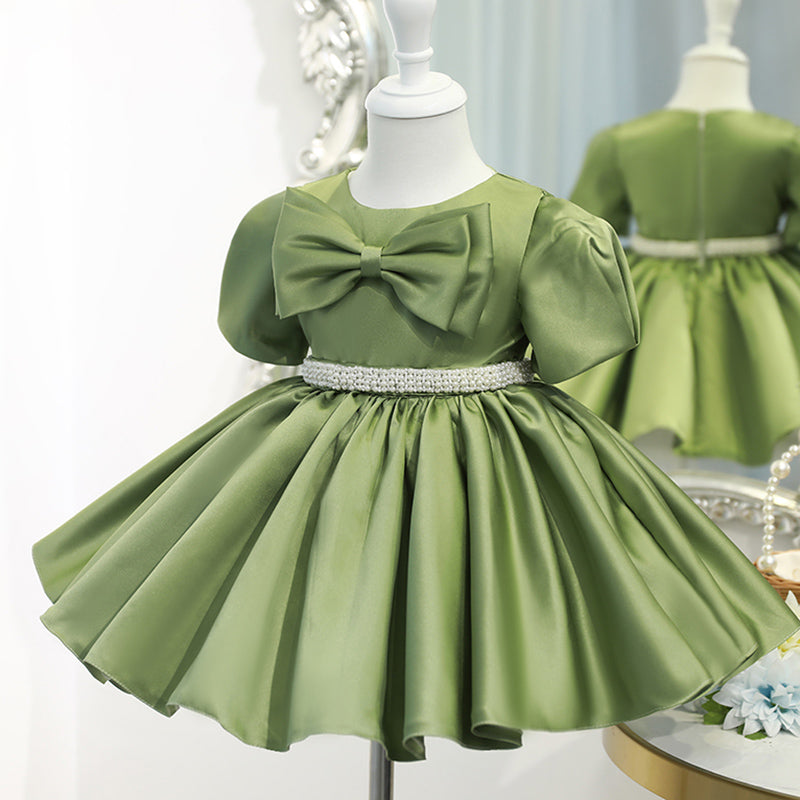 Baby Girl Pincess Dresses Girl Summer Green Bow Bed Birthday Party Dresses