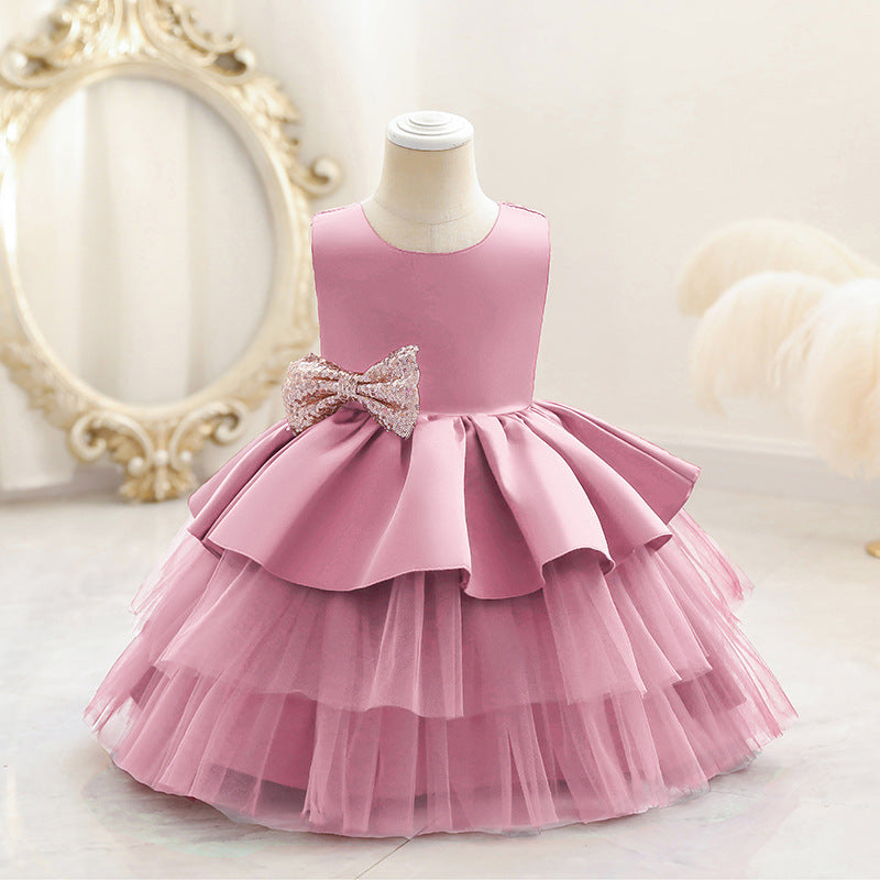 Baby Girls Bow Princess Birthday Dress