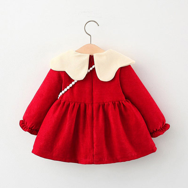 Baby Girl Autumn Winter Long Sleeve Fleece Princess Dress