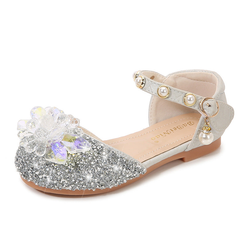 Girl Elegant Sequin Beads Princess Shoes