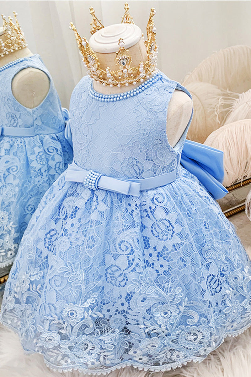 Baby Girl Princess Dress Toddler Bow Sleeveless Lace Birthday Party Dresses Girl Prom Dresses