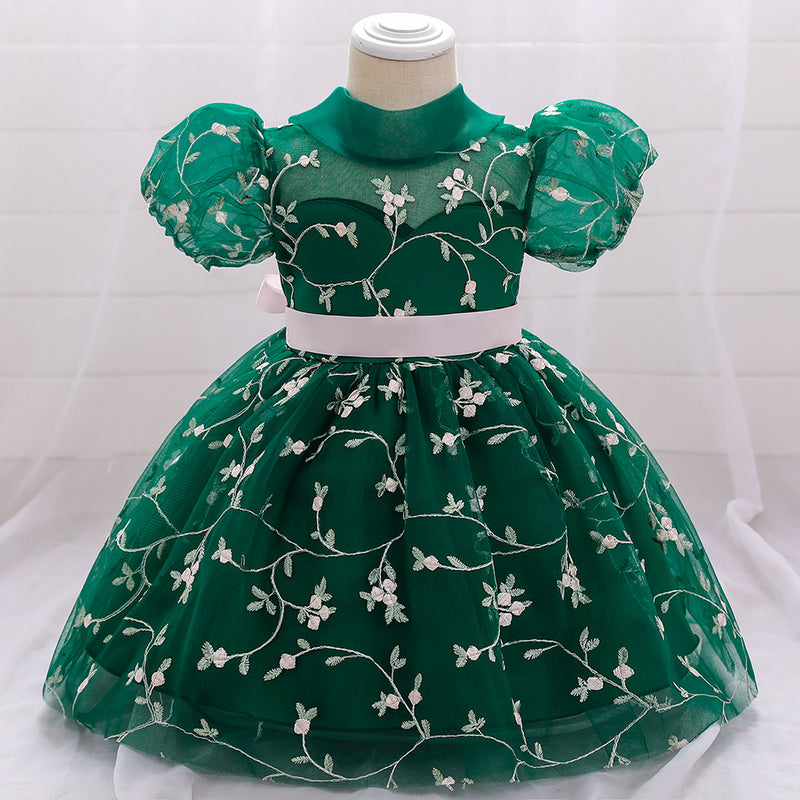 Baby Girl Floral Puffy Birthday Cake Dress Flower Girl Dresses