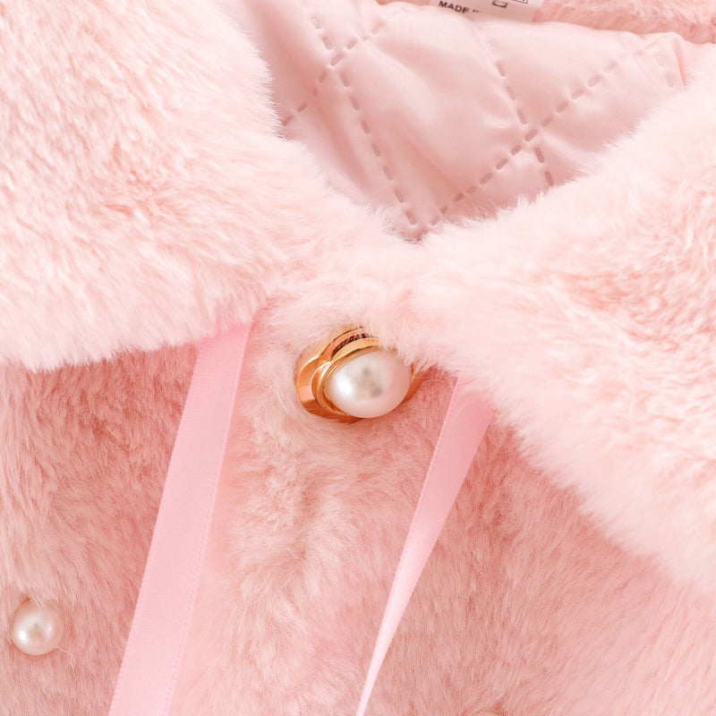 Cute Warm Baby Girls Princess Fur Cloak Coat