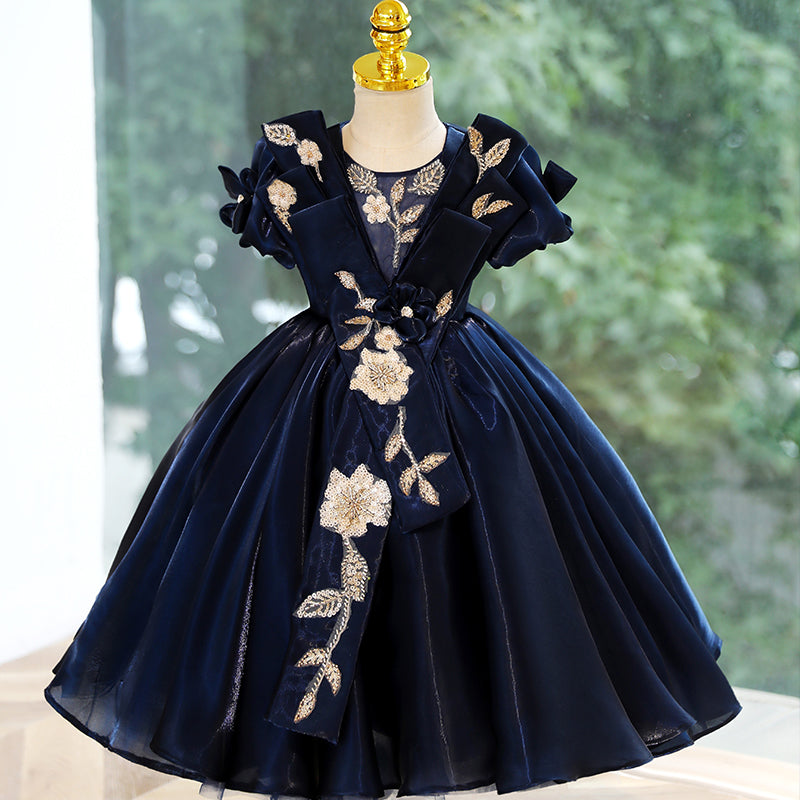 Toddler First Communion Girl Elegant Birthday Party Dress Flower Girl Dress Pageant Dress, Blue / 3-4 Years (110cm) Toddler First Communion Girl Elegant Birthday Party Dress Flower Girl Dress Pageant Dress, Blue / 3-4 Years (110cm)