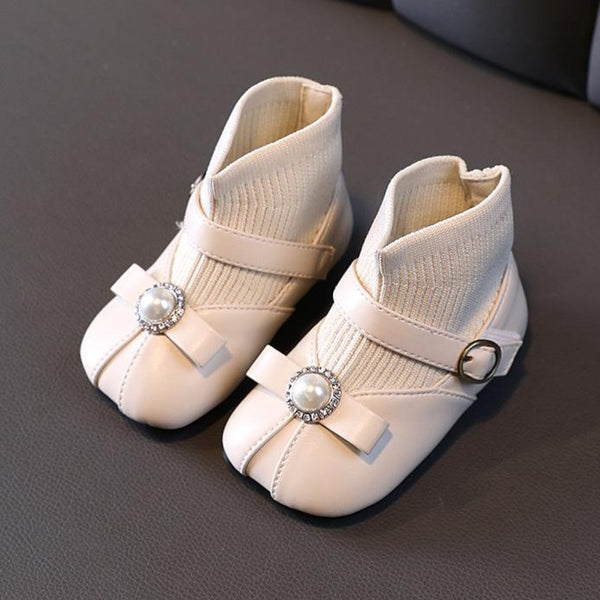 Baby Girl Soft-soled Flying Woven Breathable Shoes