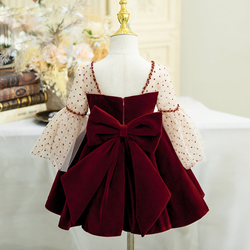 velvet princess dress Velvet Princess Dress, Red Prom Dress, Bubble Sleeve Temperament Evening Dress, Custom Made on Luulla