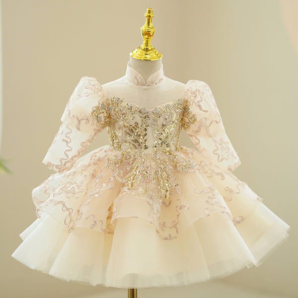 Baby Girl Puffy Sequins Birthday Party Princess Dress