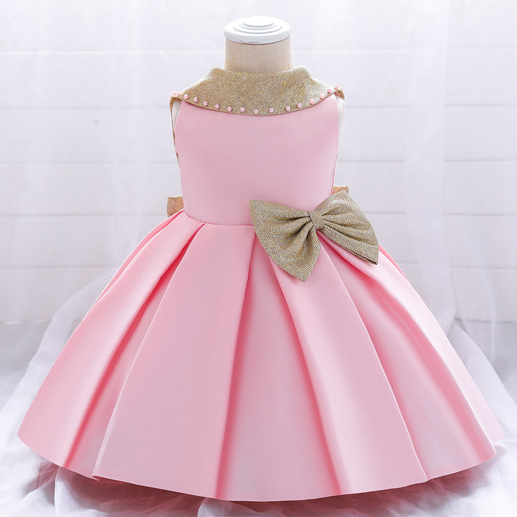 Baby Girl Birthday Party Dresses Toddler Bow-knot Noble Dress Little Girls Princess Dresses