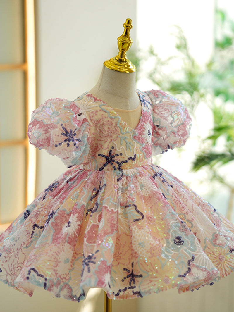 Baby Girl Colorful Sequined Princess Dress Birthday Party Dress