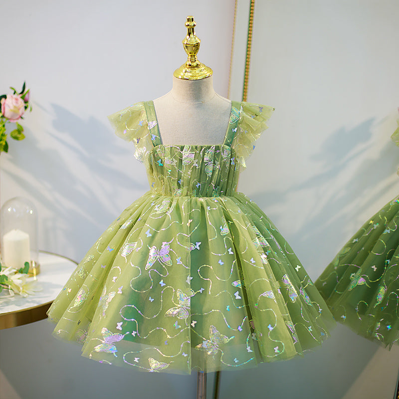Baby Girl Easter Dress Princess Dress Summer Green Sleeveless Butterfl ...