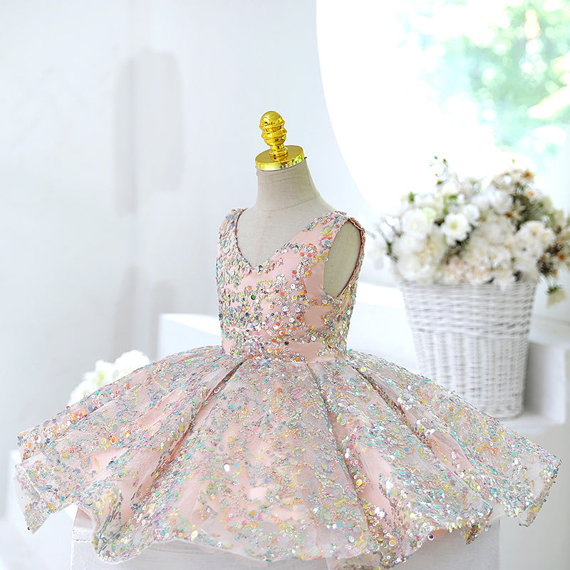 Cute Baby Girl Sequins Wedding Princess Dress