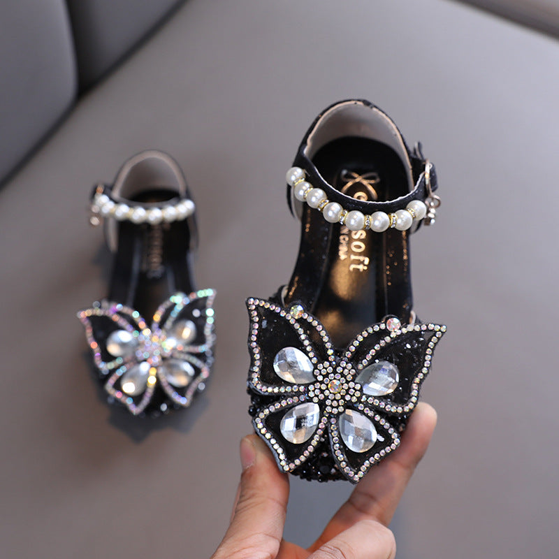 Girl Dress Shoes Children's Sequins Butterfly Shoes