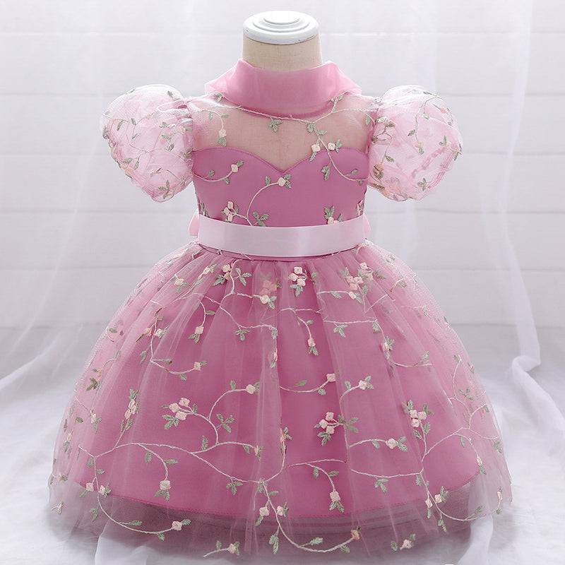 Baby Girl Floral Puffy Birthday Cake Dress Flower Girl Dresses