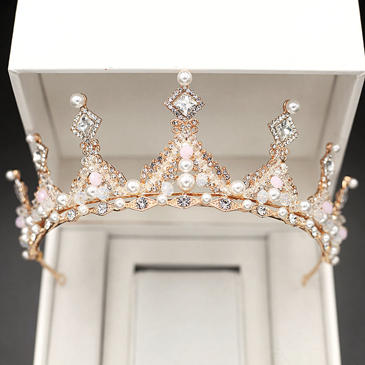 Elegant Girls Pearl Crystal Crown