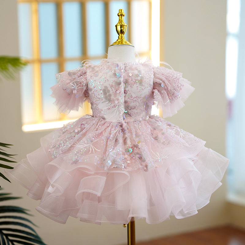 Baby Girl Formal Princess Dress Girl Pink Sequin Birthday Dresses ...