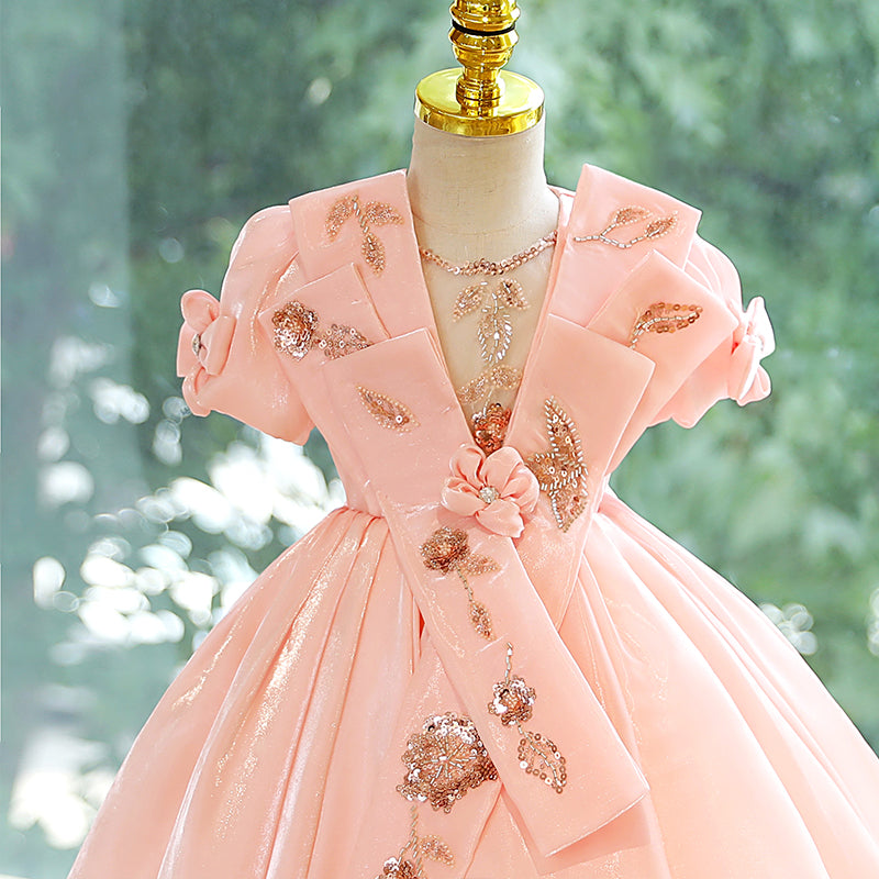 Luxurious Flower Girl Sequins Dress Toddler Birthday Princess Dress