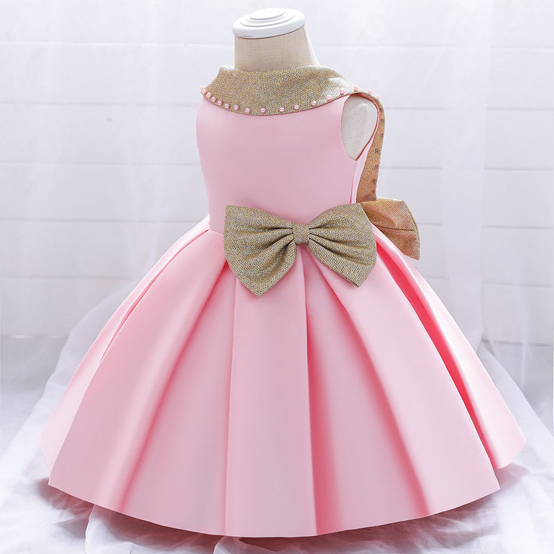 Baby Girl Birthday Party Dresses Toddler Bow-knot Noble Dress Little Girls Princess Dresses