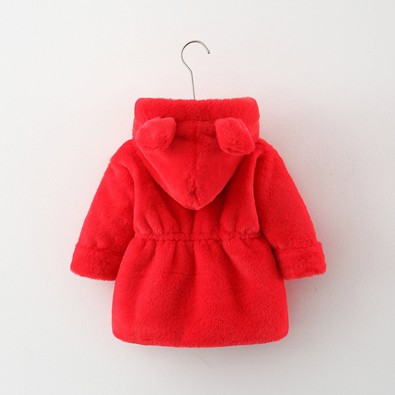 Baby Girl Rabbit Squinted Embroidered Coat