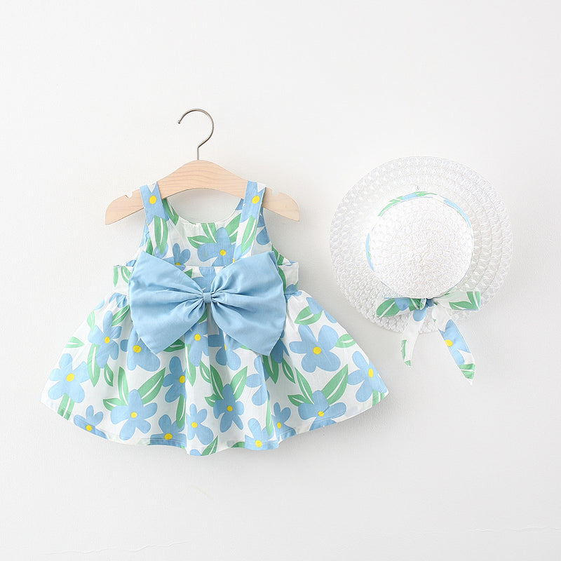 Baby Girl Summer Bow Flower Girl Dress Birthday Party Dress