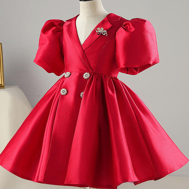 Elegant Girl Puff sleeve  Princess Dress