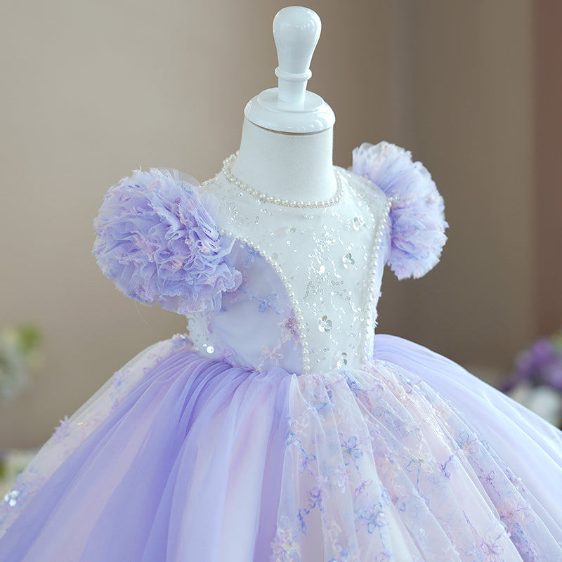 Elegant Baby Girl Sequins Beauty Pageant Dress